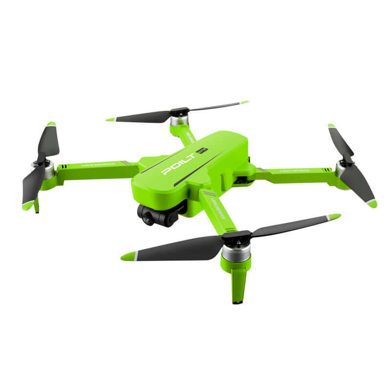 JJRC Brushless HD GPS Drone with Long Battery Life in vibrant green color, equipped with multiple rotors for aerial photography.