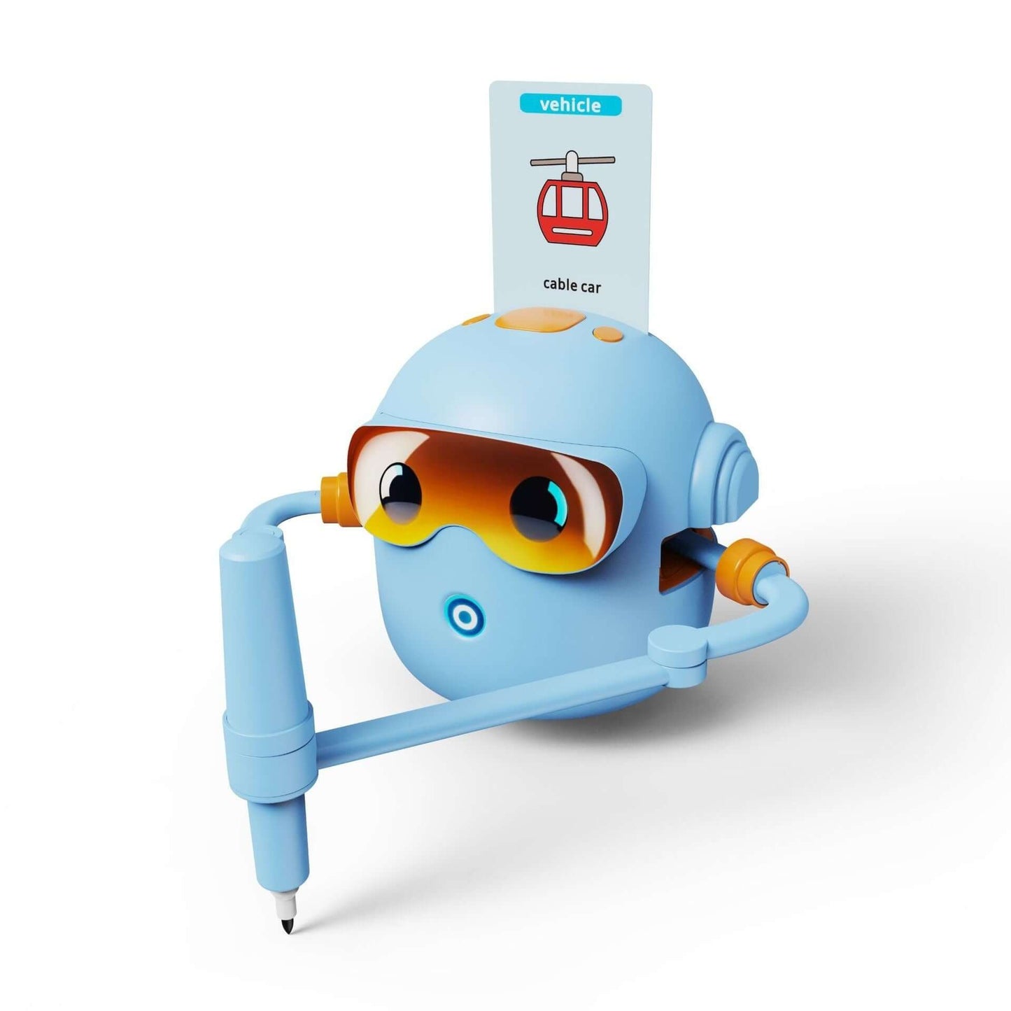 Kids Painting Robot Toy with pen and educational card, designed for creative learning in early childhood.