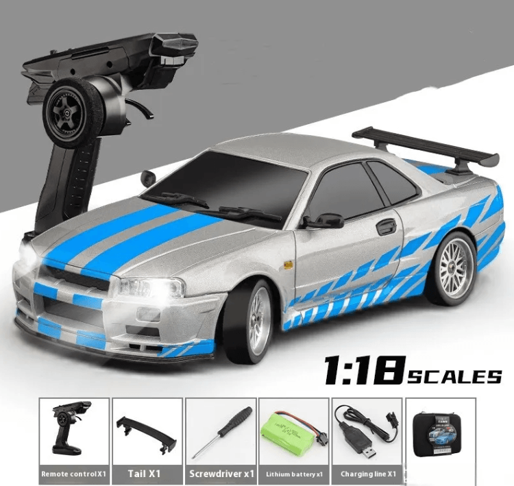 remote control fliplight metal toy with remote control and accessories in 1:18 scale