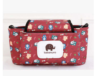 Storage Bag, Mommy Bag, Stroller Hanging Bag in colorful design with animal patterns.
