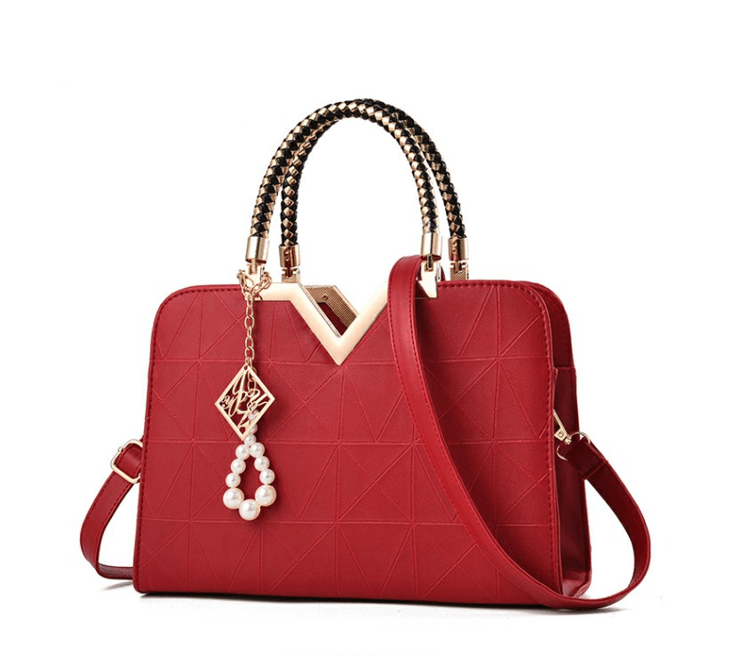 Stylish Shell Bag, Tote Bag, Minimalist Crossbody Bag in vibrant red with elegant detailing and high-quality design.