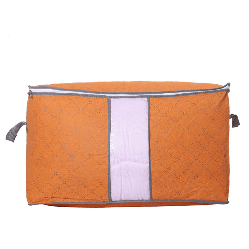 Storage Bag Quilt Storage Bag Moving Packing Bag Clothes Sorting Bag Clothing Duffel Bag in orange color