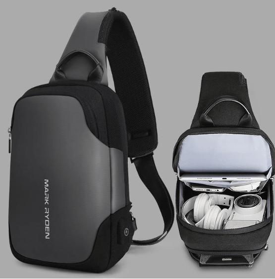 Business Chest Bag, Crossbody Bag, Shoulder Bag with sleek design and organized compartments for essentials.