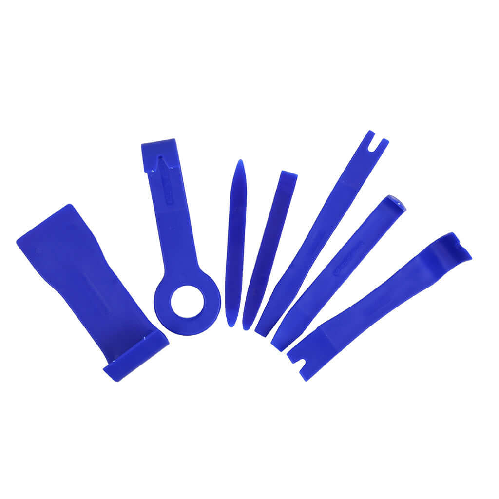7-Piece Car Audio Repair Tool Set with Pry Tools in blue, ideal for automotive sound system repairs and upgrades.