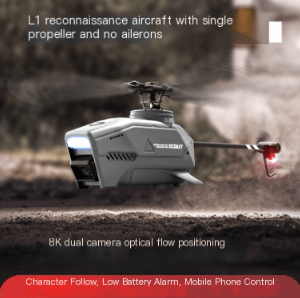 Mini Black Bee Remote Control Helicopter Drone Gift featuring L1 reconnaissance aircraft with 8K dual camera.