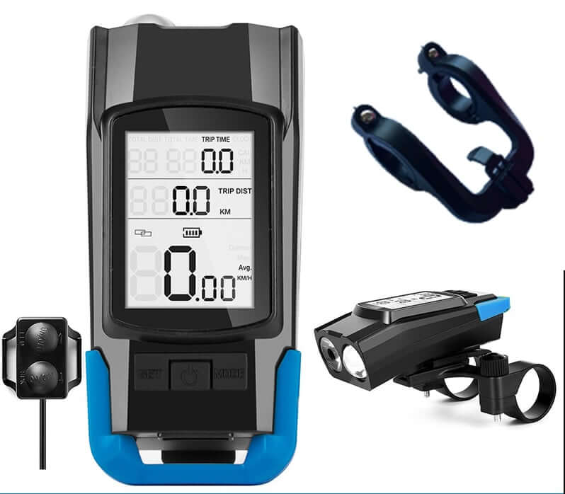 Wireless Code Table for Bicycle Lights showcasing the display and mounting components for enhanced cycling visibility.