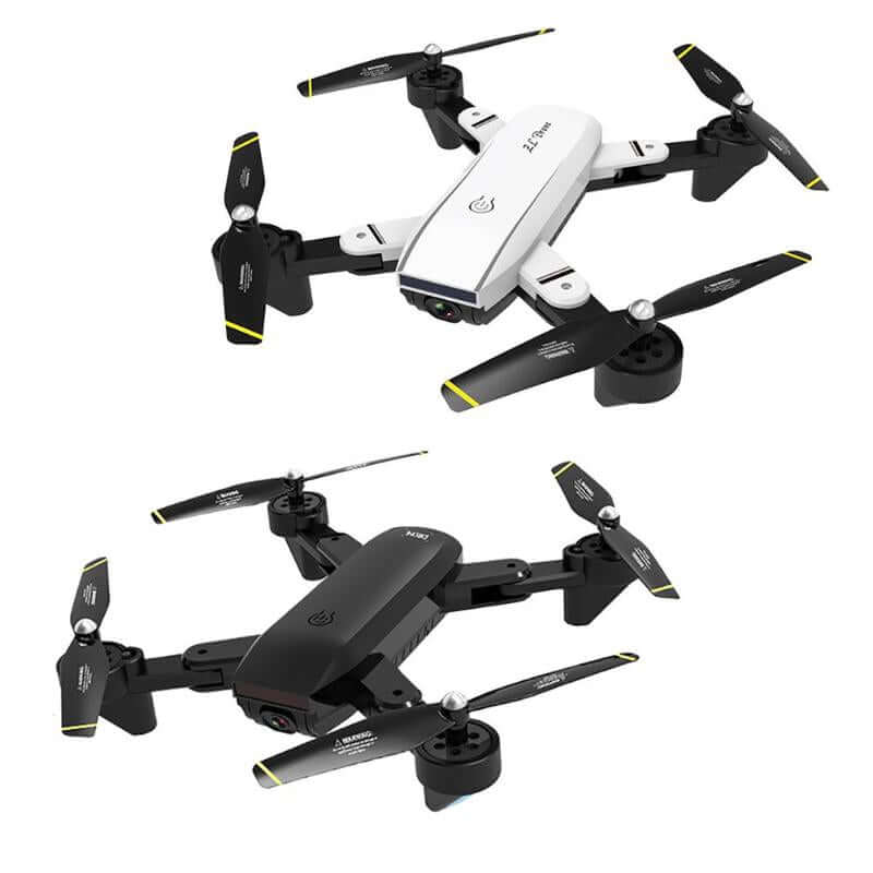 SG700 4K Drone with Dual Cameras and Fly Features in white and black design, highlighting portability and dual camera system.