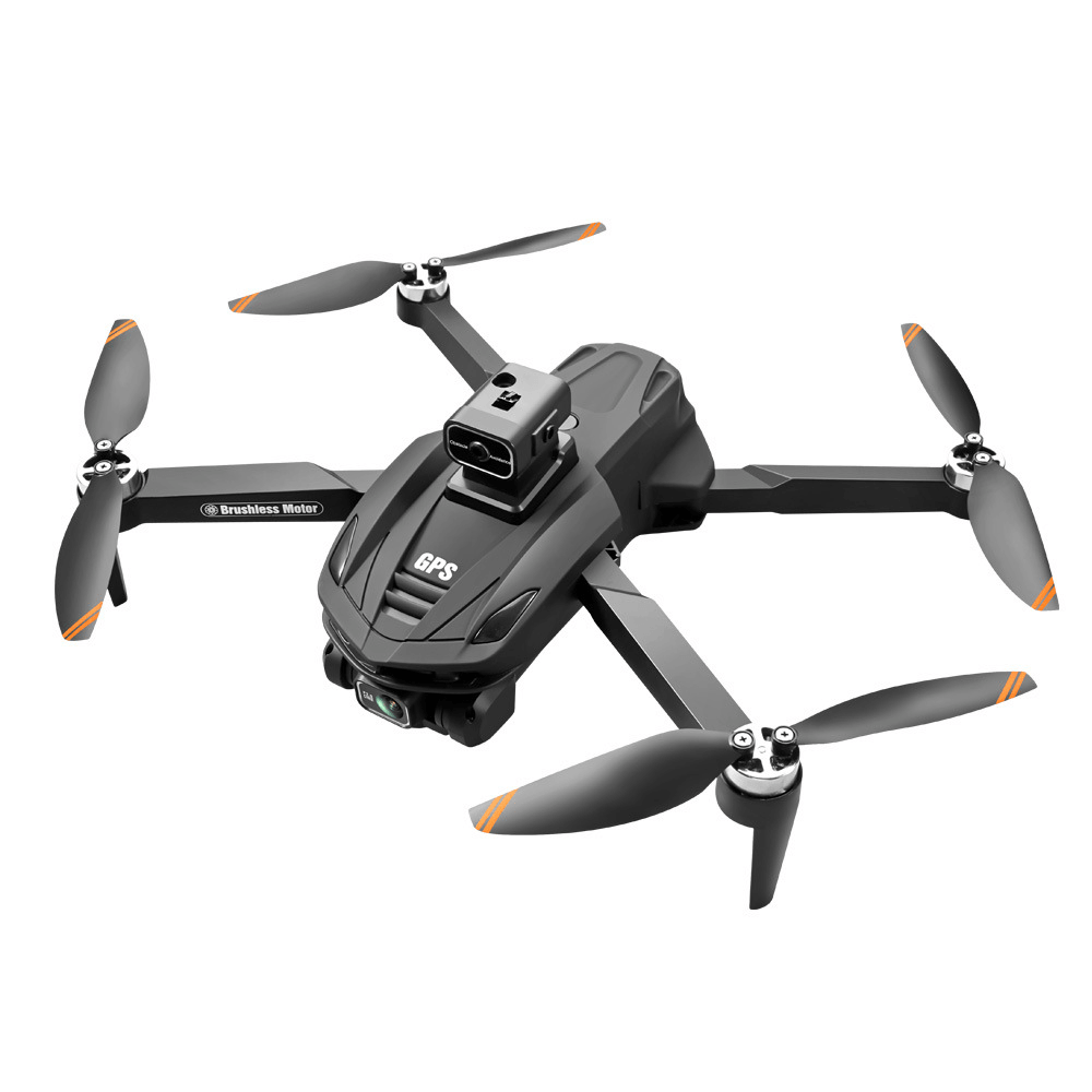 Intelligent 8K GPS drone with obstacle avoidance in sleek design, featuring advanced technology and compact foldable structure.