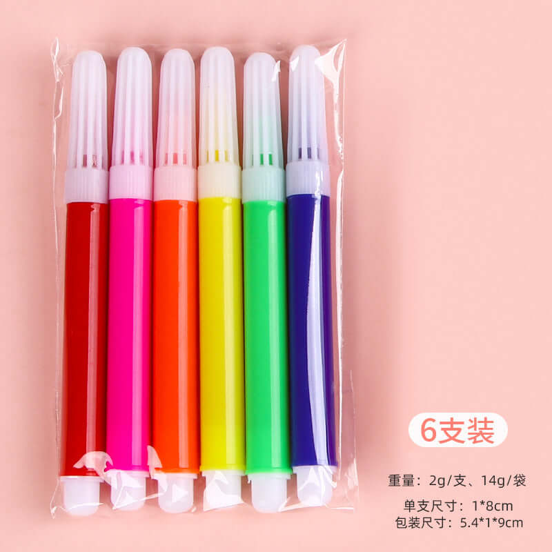 Creative Mini 6-Color Washable Art Markers for Kids in a colorful pack of vibrant markers.