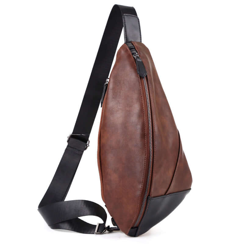 Versatile waist bag made of high-quality PU leather with adjustable strap and zipper detail.