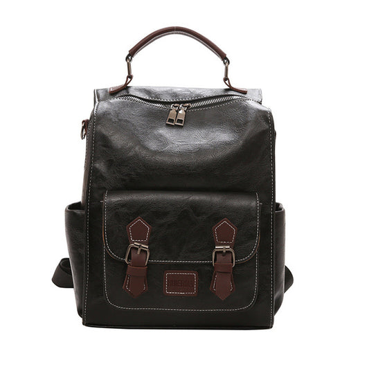 Trendy Vintage PU Leather Women's Backpack for Travel