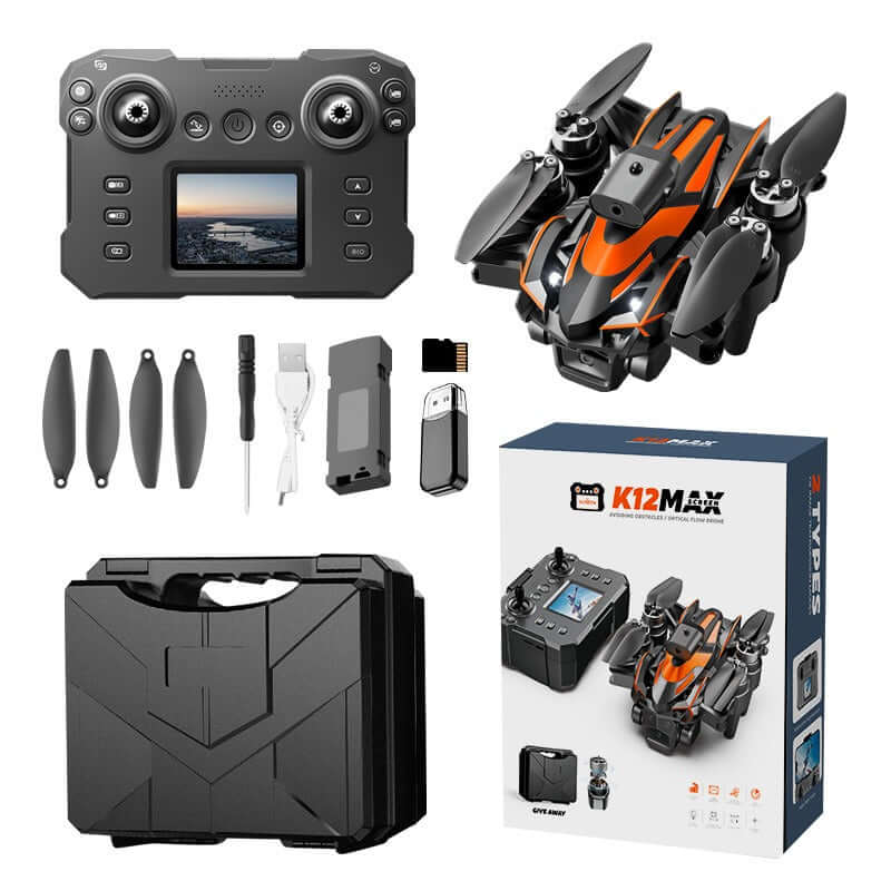 K12MAX Brushless UAV with Screen Remote, remote control, drone, accessories, packaging, aerial photography