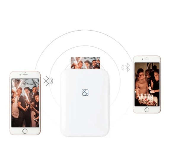 Wireless Color Photo Printer with Bluetooth connection printing from smartphones.