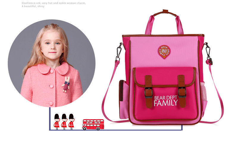 children's tutoring crossbody bag with vibrant pink design and stylish features for school use.