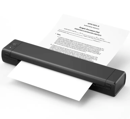 Wireless Thermal Printer printing a document with Bluetooth connectivity for portable use.