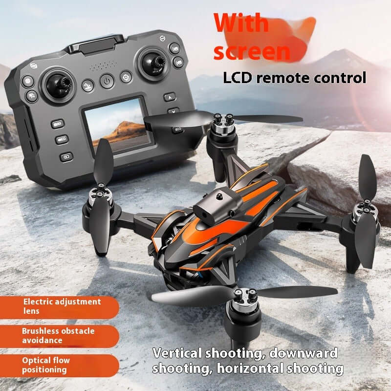K12MAX Brushless UAV with Screen Remote showcasing LCD remote control and aerial photography features.