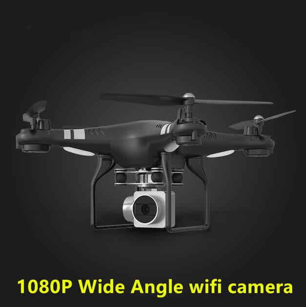 Remote control drone with 1080P camera showcasing a wide angle and wifi capabilities.