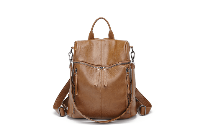 Stylish Women's Backpack, Student Backpack, Rucksack made of high-quality leather for students and adventurers.