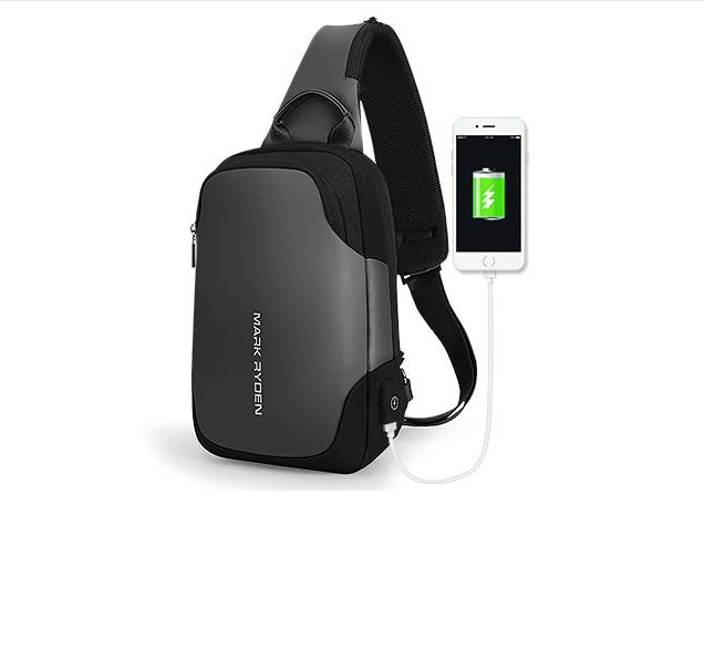 Business Chest Bag for professionals, featuring a sleek design and charging port for convenience.
