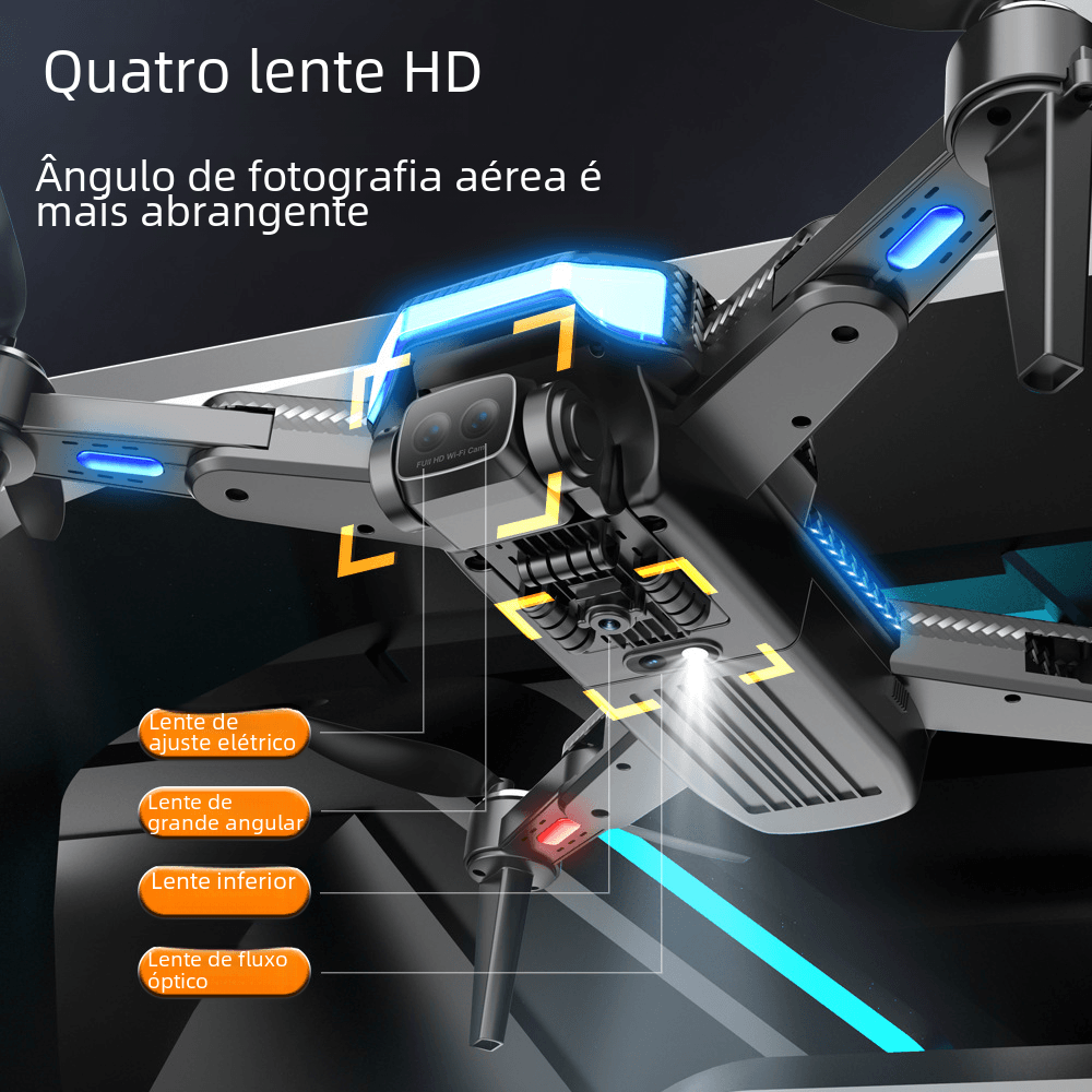 P9 Carbon Fiber GPS Drone with HD Camera and Obstacle Avoidance, showcasing its four HD lenses for enhanced aerial photography.