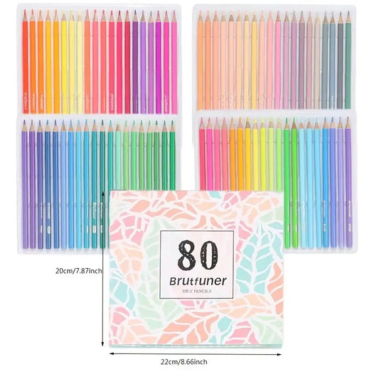 Brutfuner 80 Colors Oily Color Lead Graffiti Pencils displayed in a vibrant assortment for artists.