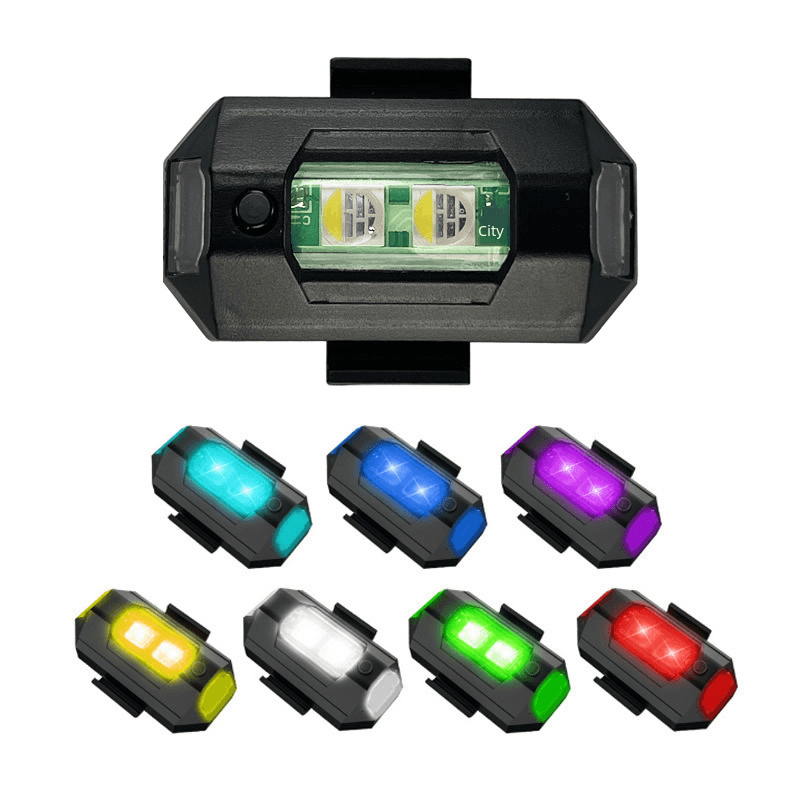 Cross-border warning light for drones and bikes in multiple colors for enhanced visibility during nighttime rides.
