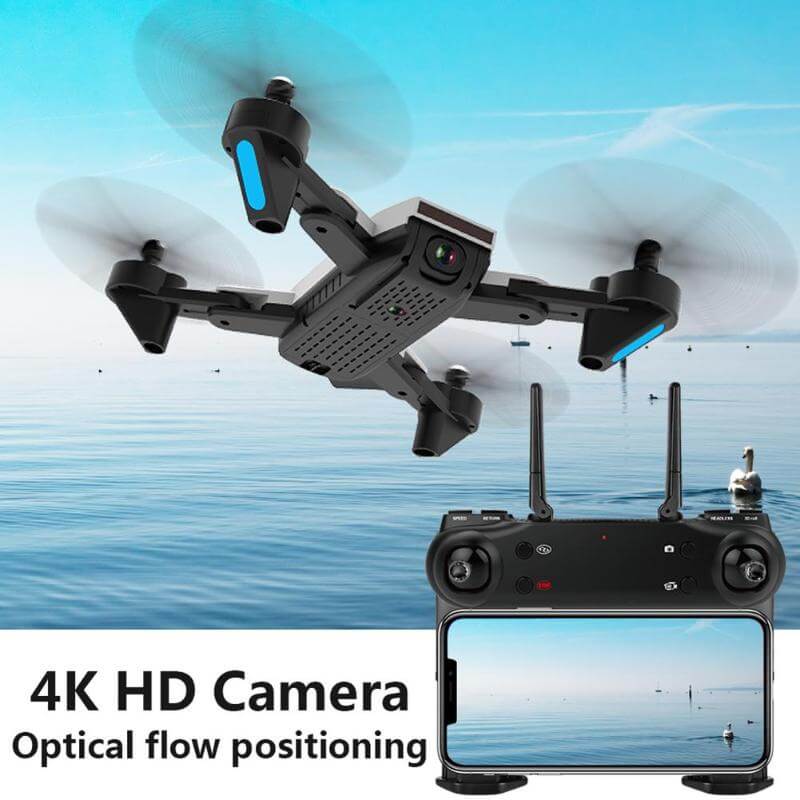 SG700 4K Drone with Dual Cameras and Fly Features in action with 4K HD camera above water.