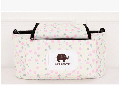 Storage Bag, Mommy Bag, Stroller Hanging Bag in a polka dot design for modern parents.