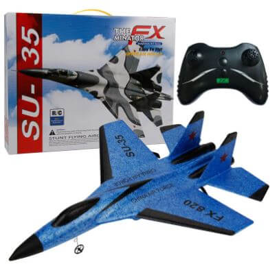Radio Control Toy Rc Plane Fighter with remote controller and SU-35 design.