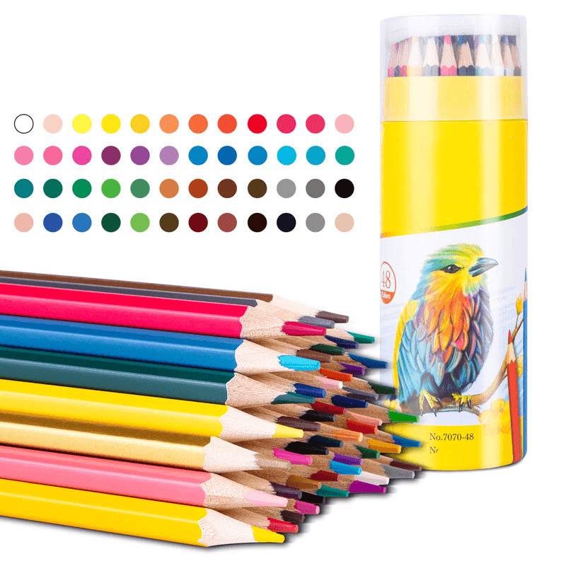 Colored Pencil Set for Kids in vibrant colors, including a wide range of shades and a convenient storage tube.