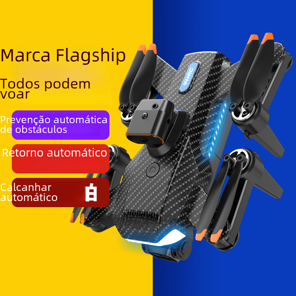 P9 Carbon Fiber GPS Drone with HD Camera and Obstacle Avoidance on a colorful background showcasing features.