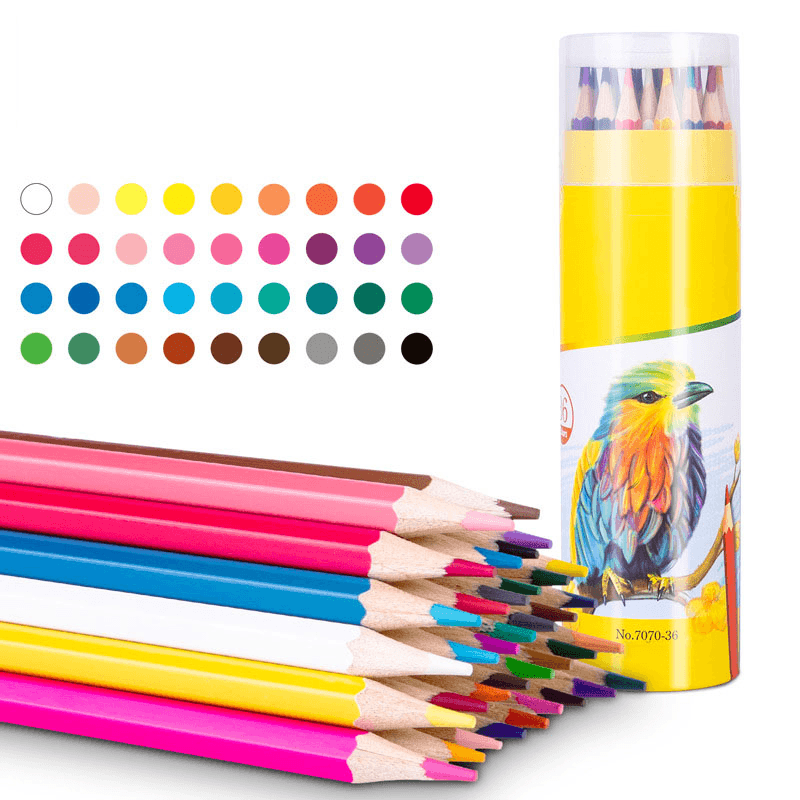 Colored Pencil Set for Kids featuring a variety of vibrant hues in a stylish container.