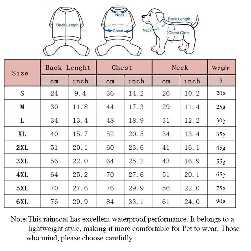 Pet Raincoat for Dogs & Cats