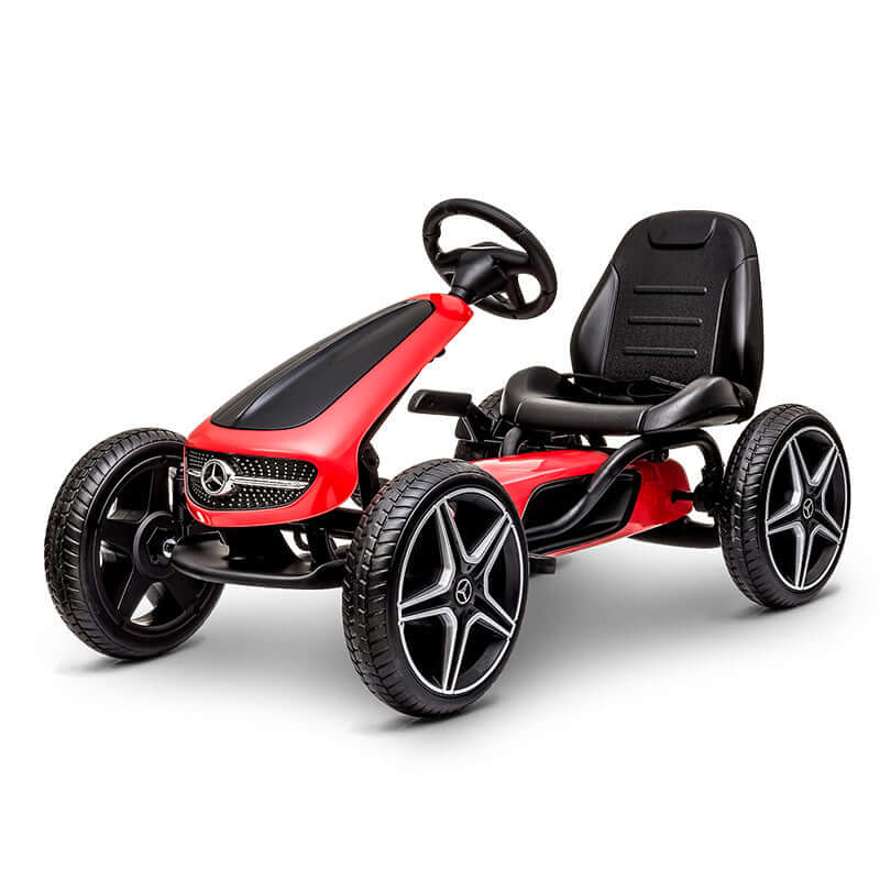 Mercedes Kids Go-Kart Pedal Bike for Children in red color, perfect for outdoor fun and fitness.