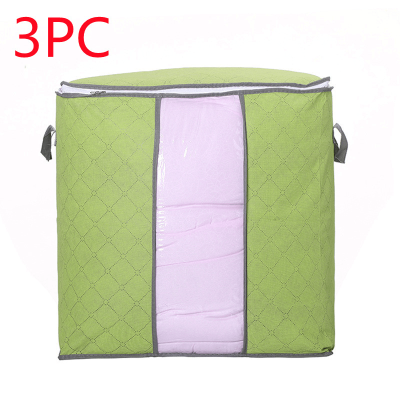 Storage Bag Quilt Storage Bag Moving Packing Bag Clothes Sorting Bag Clothing Duffel Bag in green and purple design