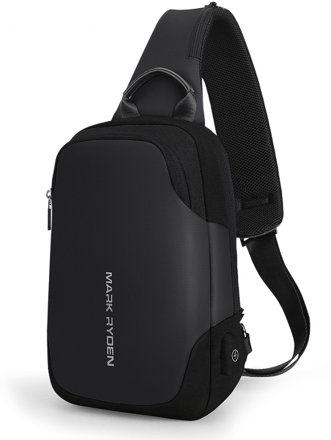 Business Chest Bag, Crossbody Bag, Shoulder Bag in sleek black design, perfect for modern professionals.