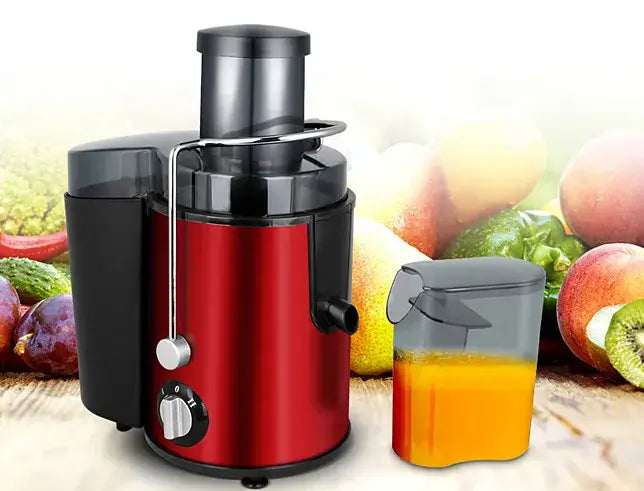Multi-Function Electric Juicer with fresh juice container, perfect for extracting nutrients from fruits and vegetables.