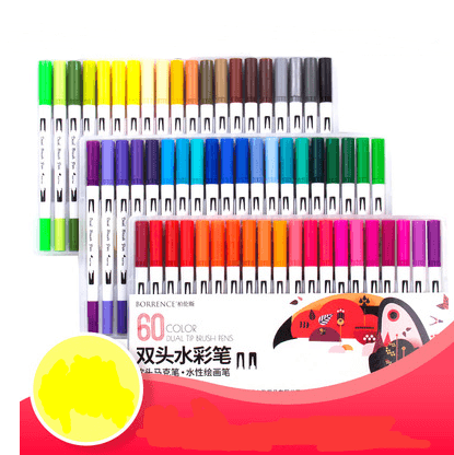 48/72/100 Color Dual-Head Soft Watercolor Pen Set featuring vibrant colors and dual tips for versatile artistic use.